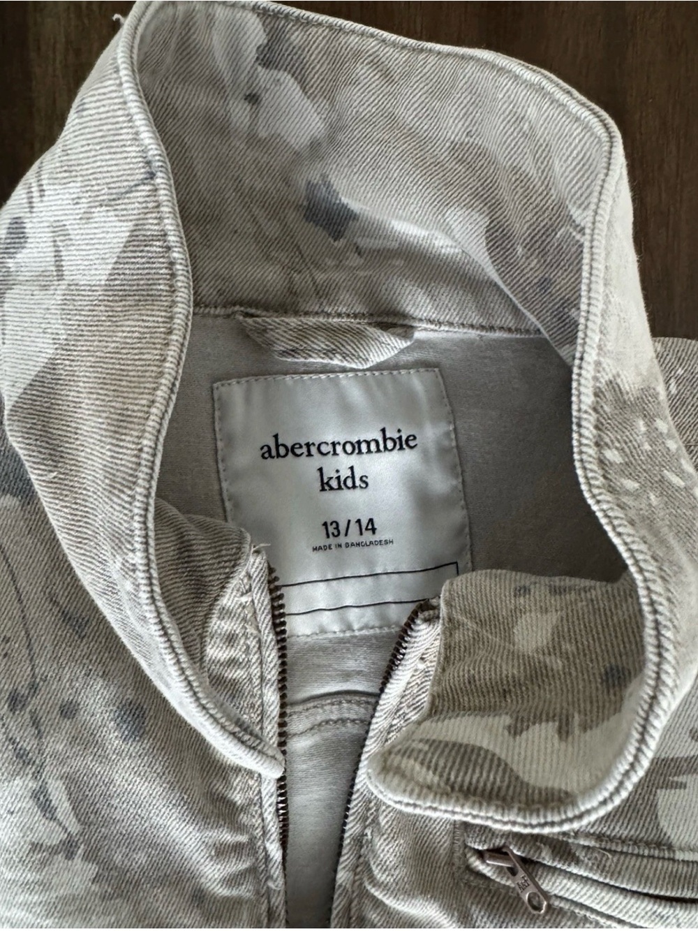 abercrombie kids beige camo jacket - neutral tan and cream